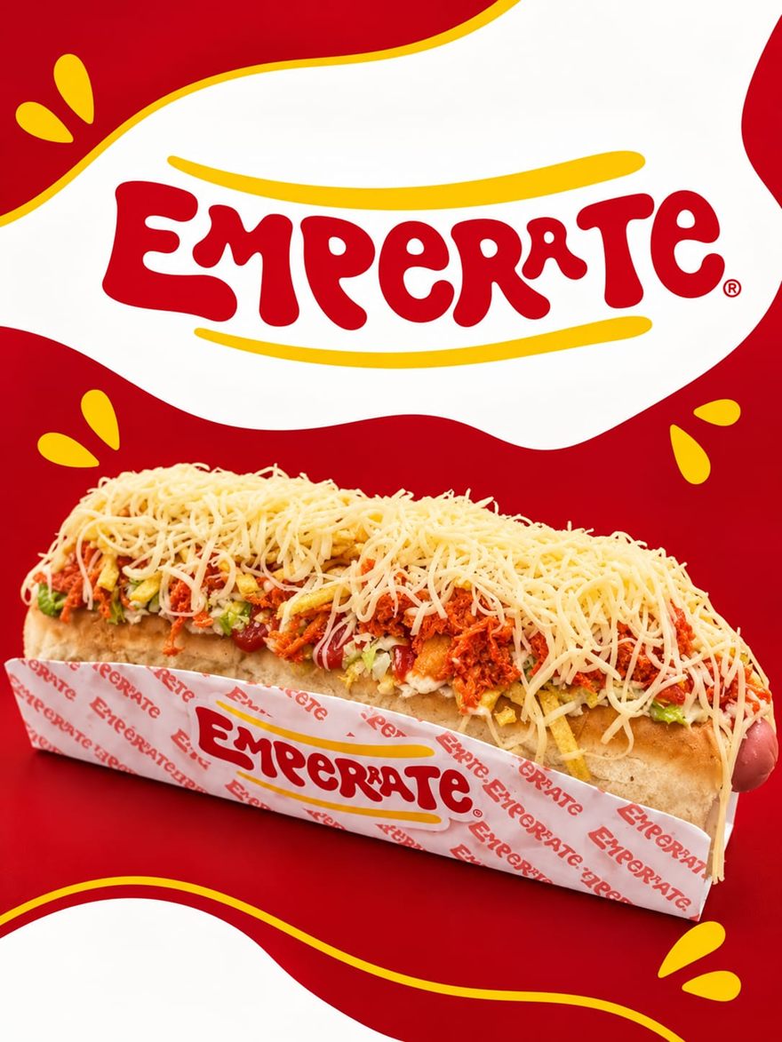 Emperrate: pancho con queso rallado en su porta pancho